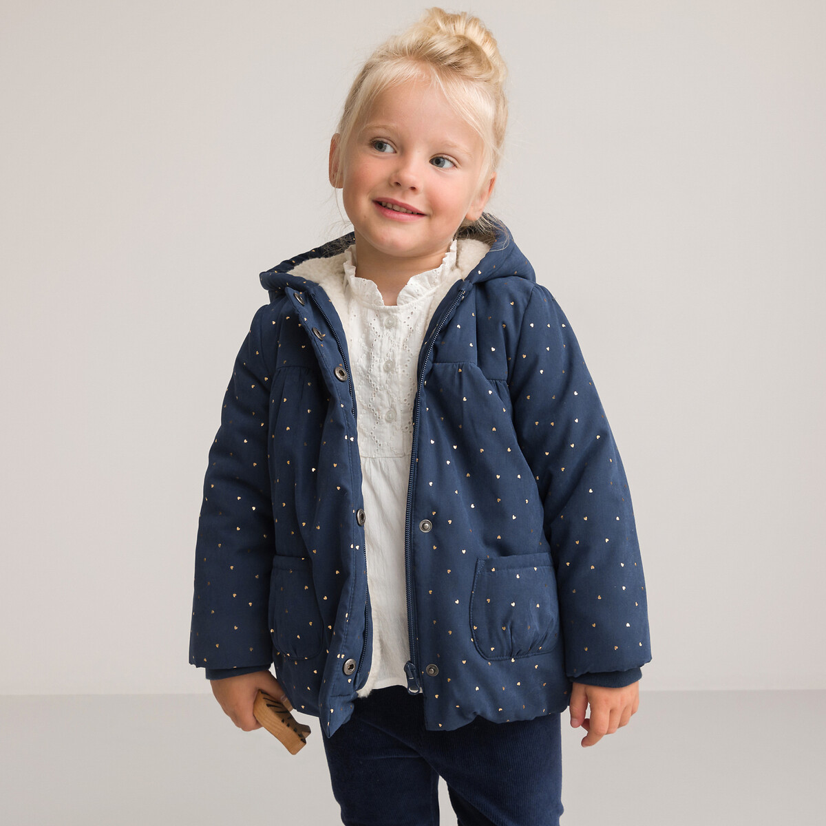 COLEÇÕES LA REDOUTE<br>Parka quente com capuz, estampa de coração