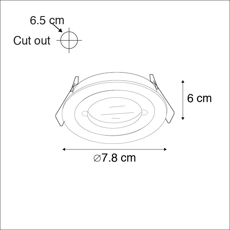 Moderne smart inbouwspot zwart rond incl. WiFi GU10 IP54 - Xena