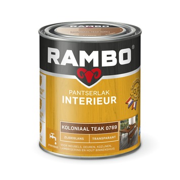 Rambo pantserlak interieur transparant zijdeglans koloniaal teak 750 ml