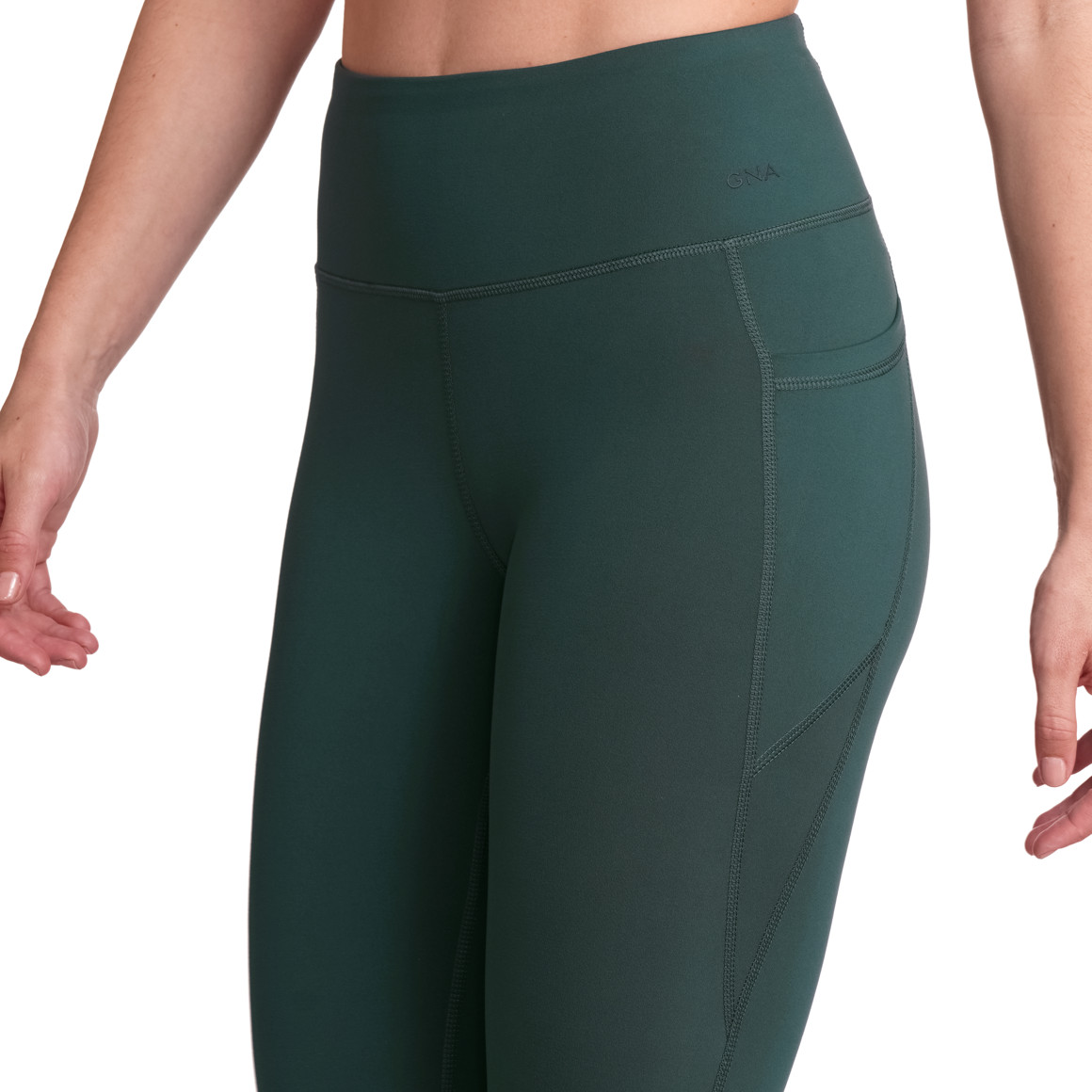 Gina Sports Damen Sport-Leggings mit gummiertem Print dunkelgrün