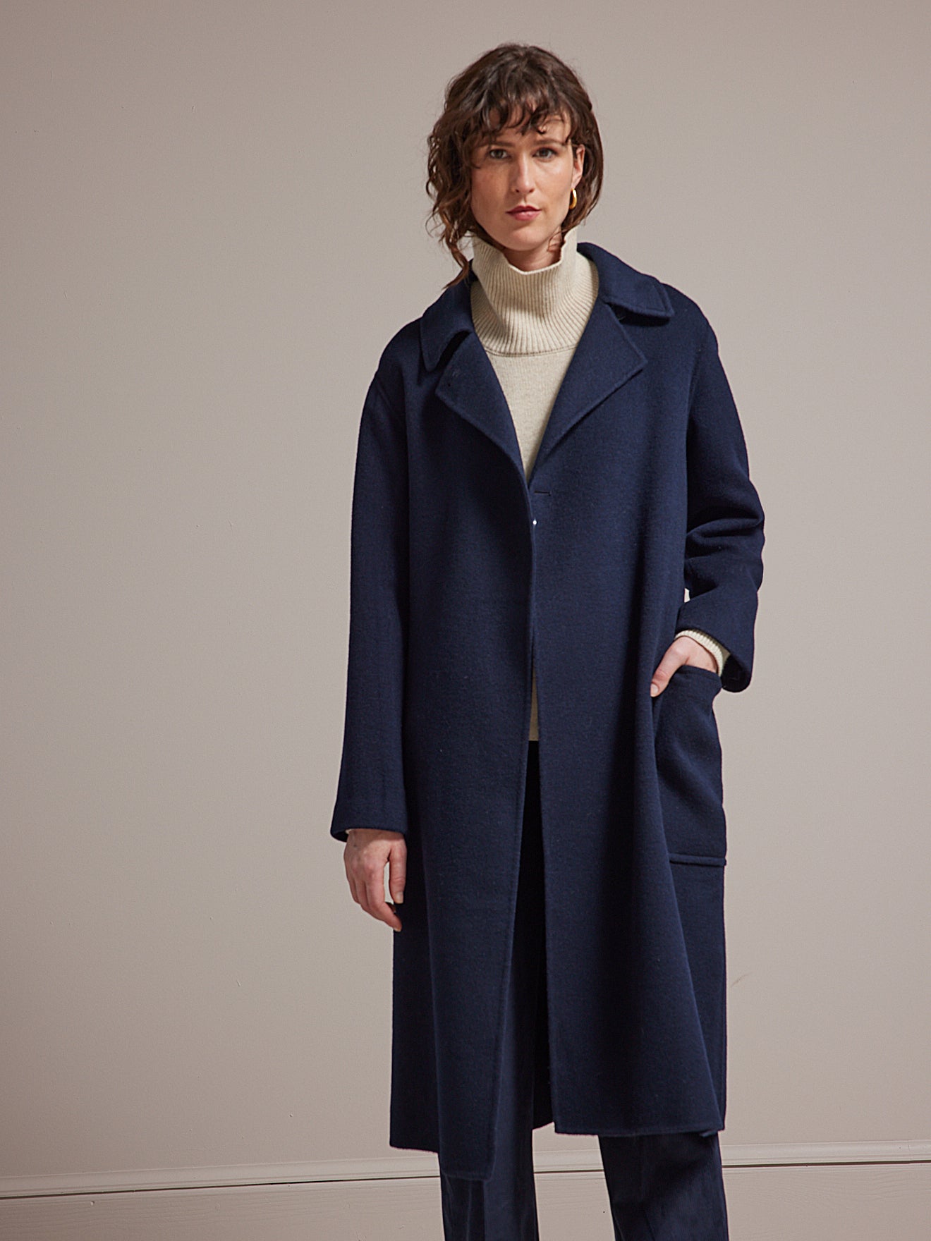 Manteau lainage double face femme