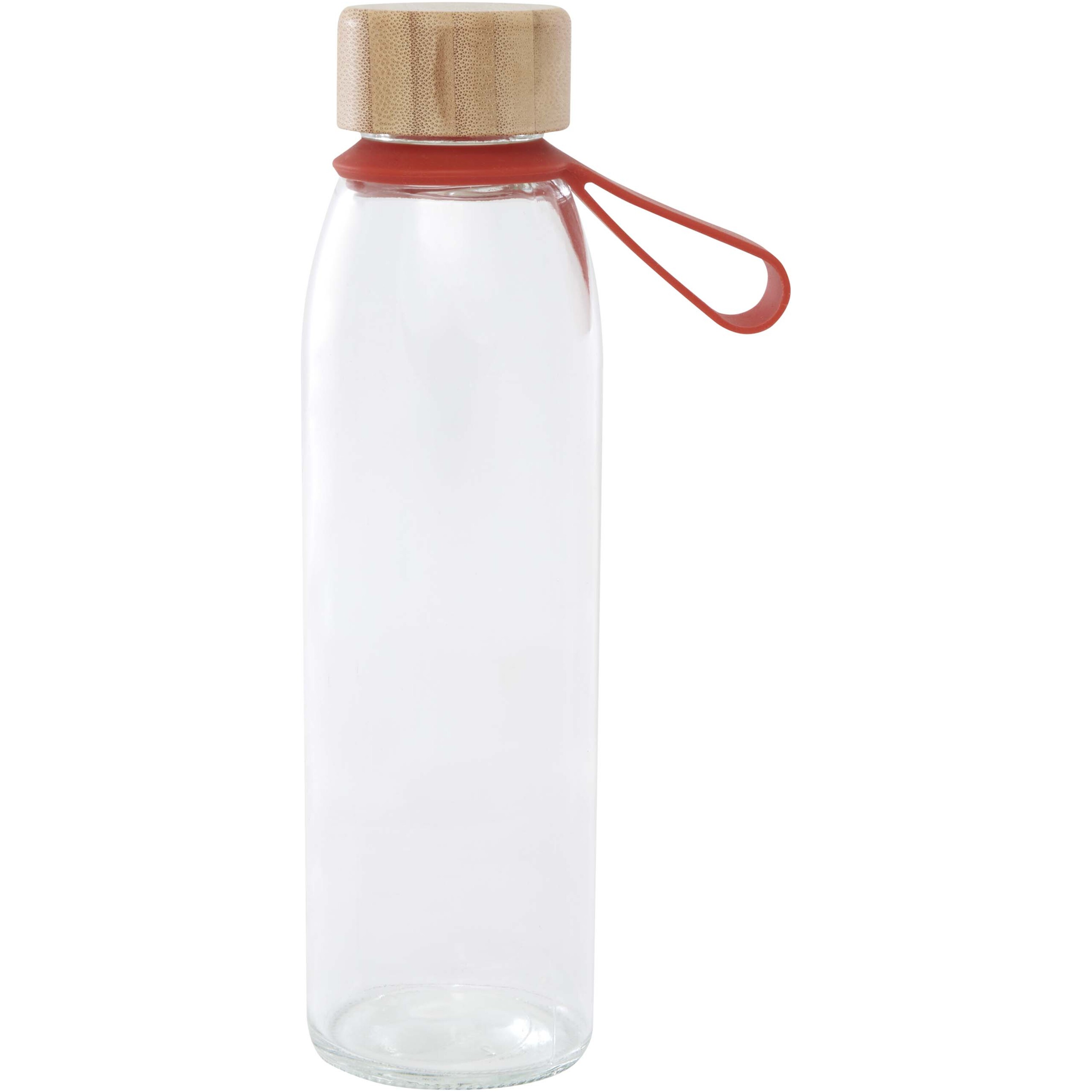 PF Concept 100853 - Bouteille d'eau en verre Porto de 500 ml avec poignée en silicone et couvercle en bambou