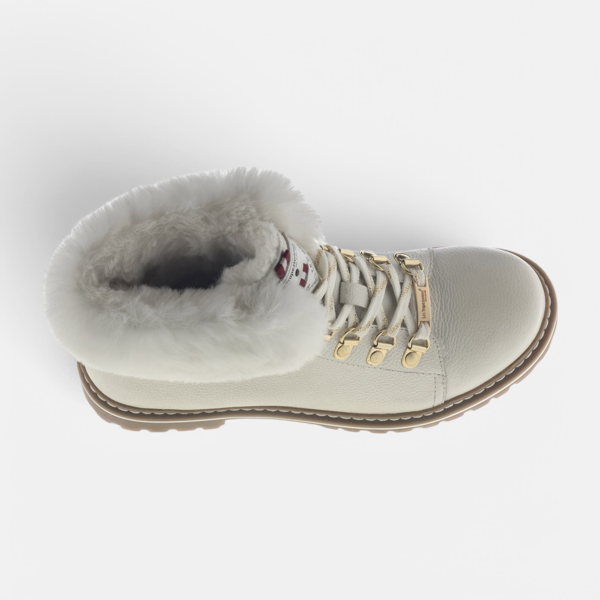 Bottines à lacets Femme en cuir blanc