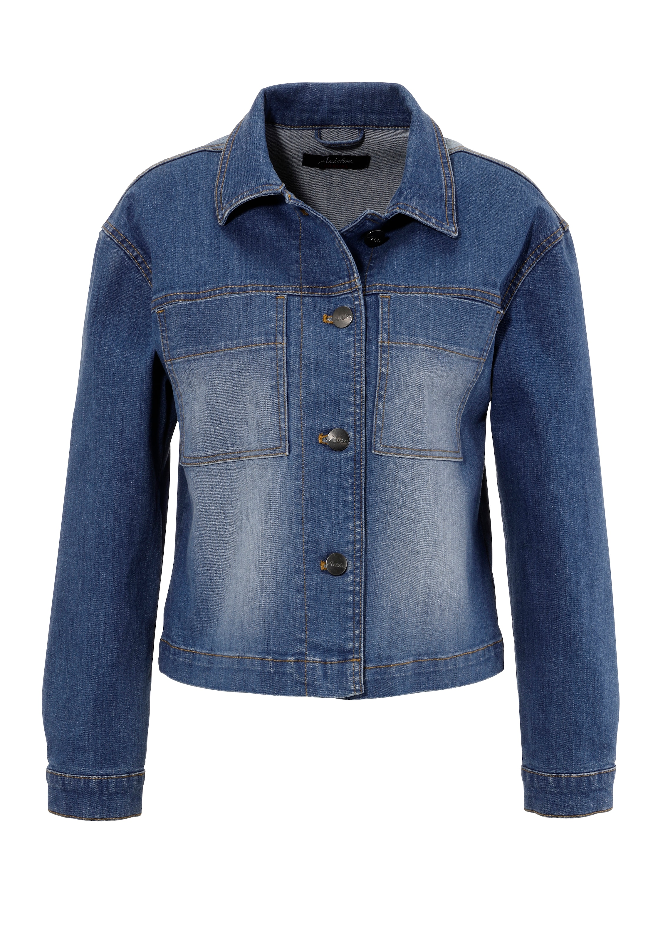 Aniston CASUAL Jeansjacke in trendiger Used-Waschung