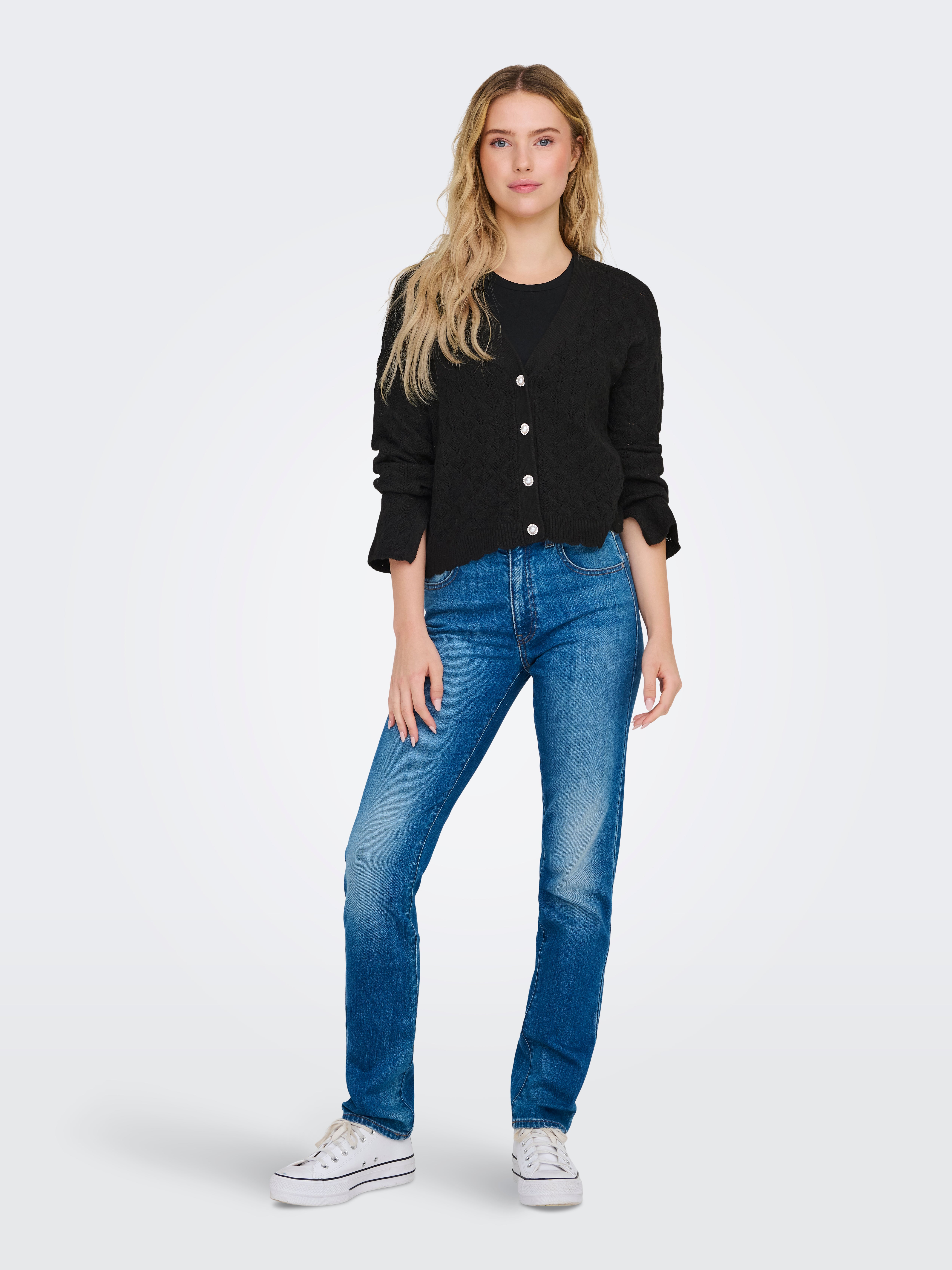 ONLLIANA Strickjacke Black