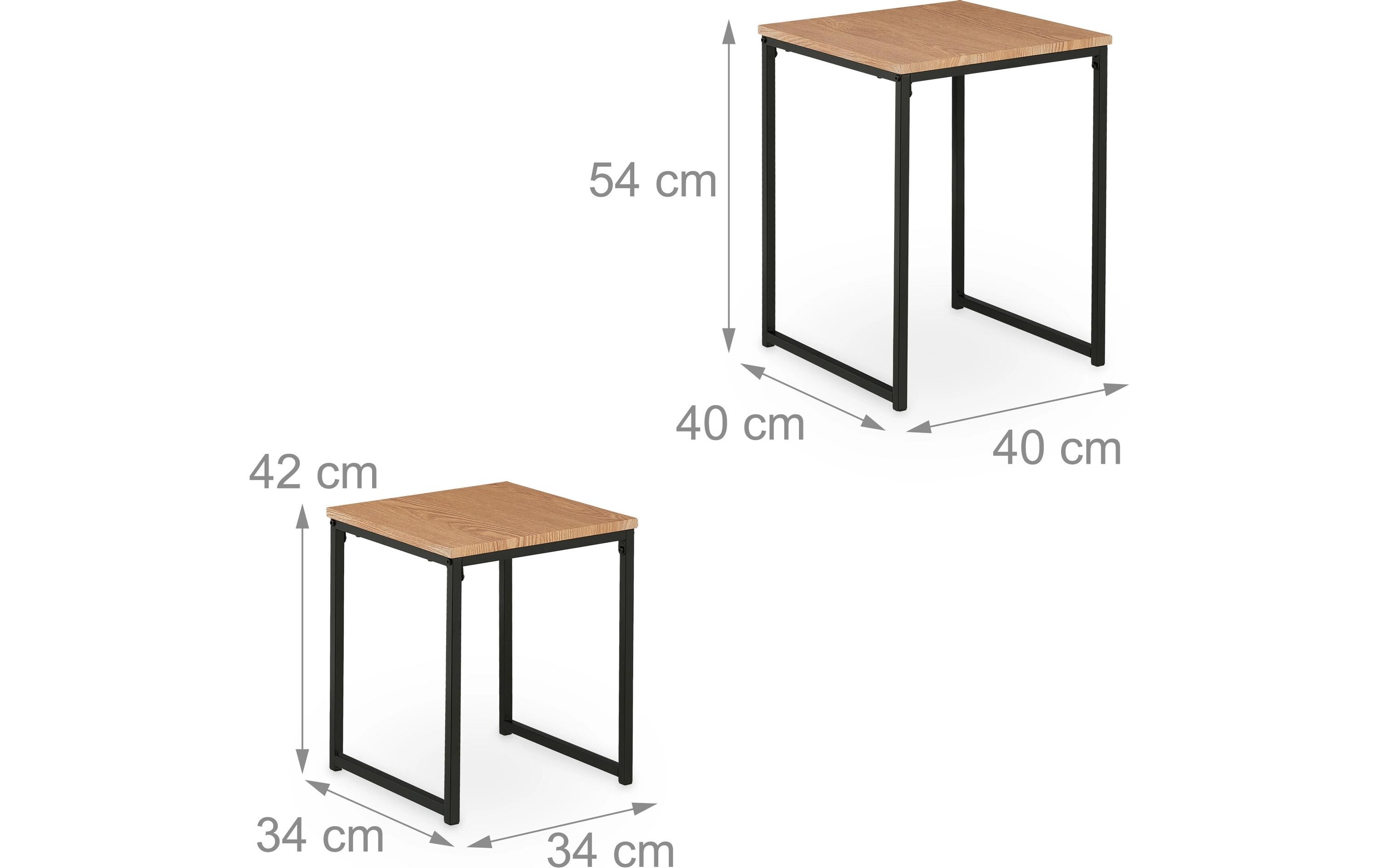 Couchtisch 2er Set Hellbraun/SchwarzAblagetischset