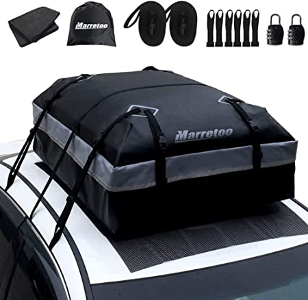 (100x130cm) Faltbare Auto Dach Tasche Wasserdichter KFZ Gepäck Sack inkl. Anti-Rutsch Matte - Grau / Schwarz
