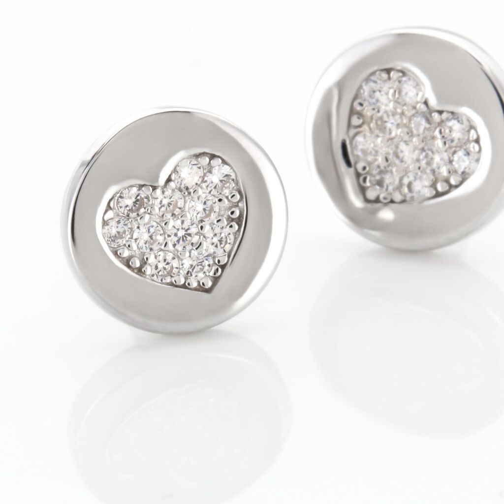 Boucles D'oreilles Puces Argent Blanc Chaker Oxydes De Zirconium