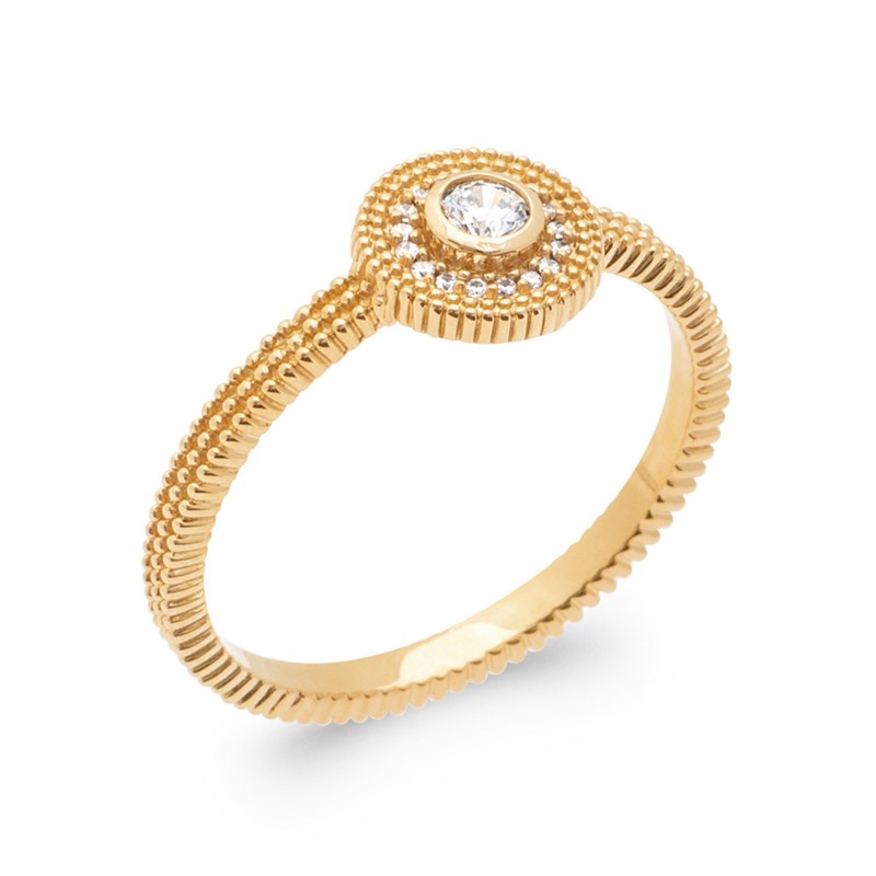 Bague Femme - Plaqué Or - Oxyde de zirconium