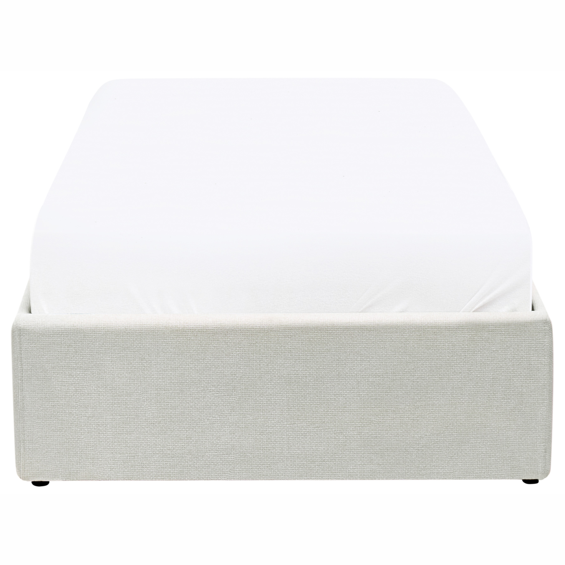 Beliani-DINAN-Eenpersoonsbed-Lichtbeige-90 x 200 cm-Polyester