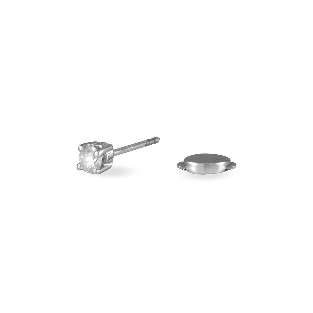 Boucles D'oreilles Puces Collection Victoria Or Blanc Diamant