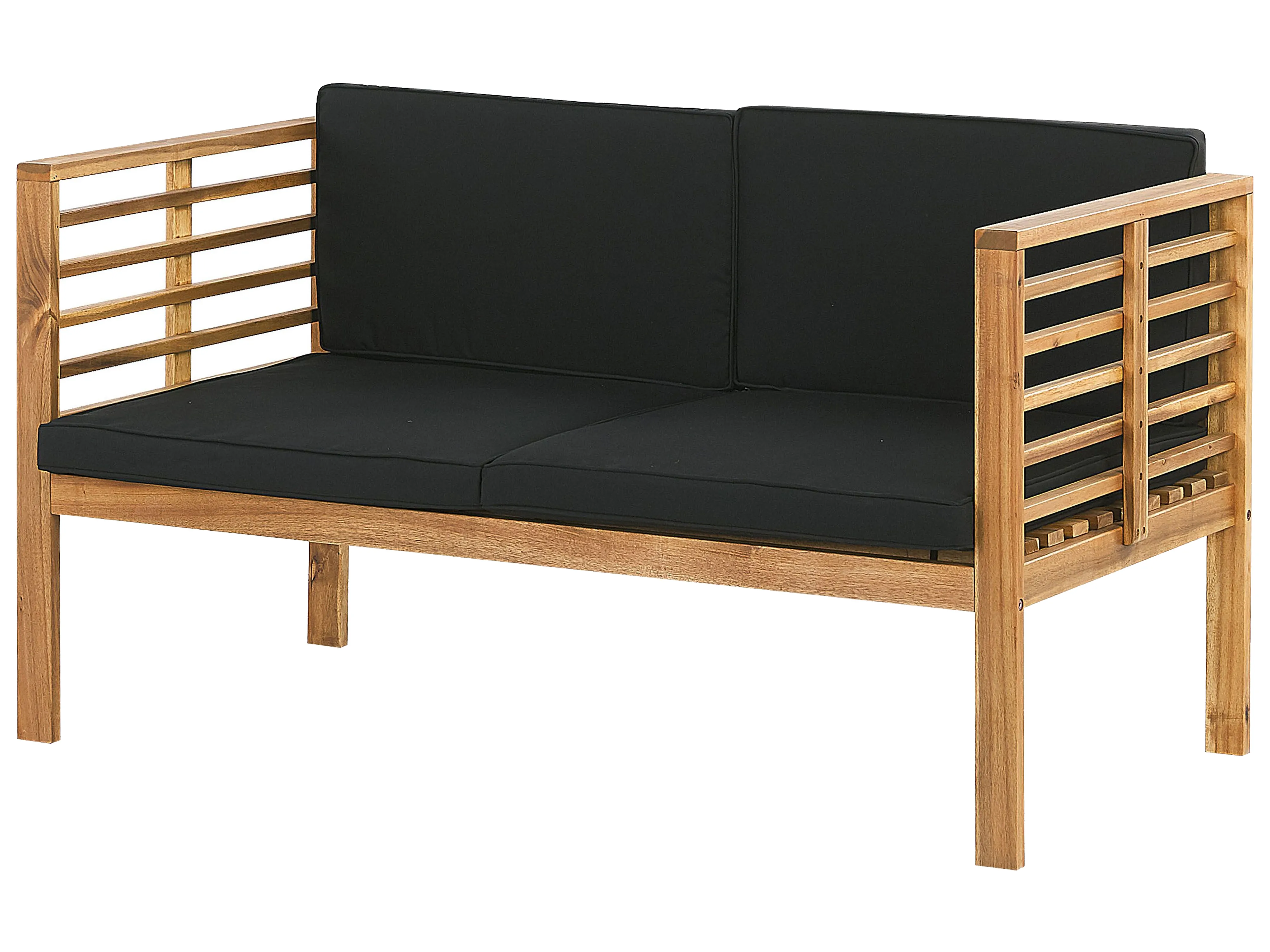 Loungeset met tafel 4-zits PACIFIC Acaciahout Zwart