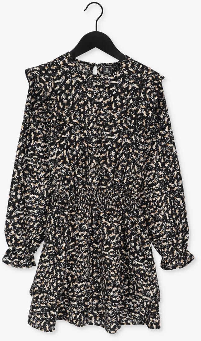 INDIAN BLUE JEANS zwarte indian blue jeans mini jurk fancy graphic dress