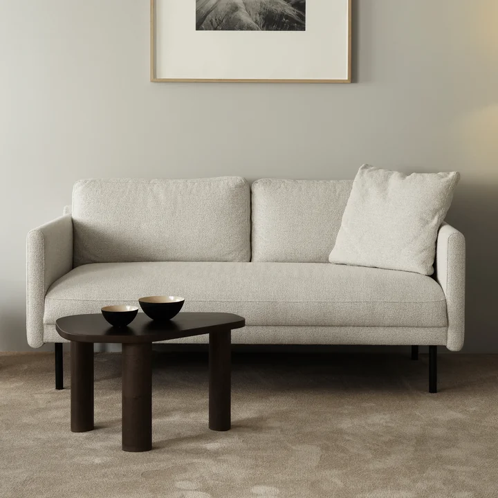 Normann Copenhagen - Rar 2-Sitzer Sofa, schwarz / Venezia off-white