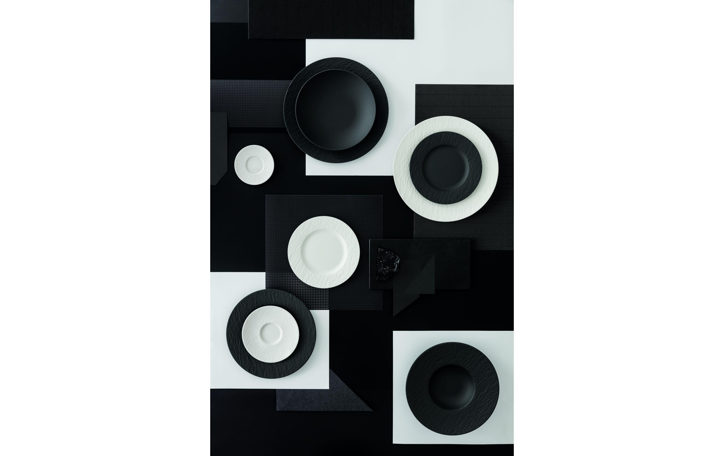Suppen- & Pastateller Manufacture 23.5 cm, 6 Stück, Schwarz<br>Suppenteller aus Porzellan