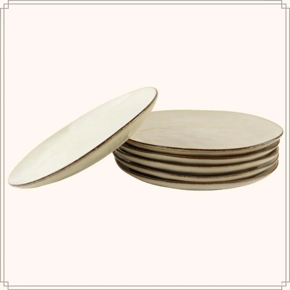 OTIX Dinerborden Bordenset 6 Persoons Beige 27cm Keramiek