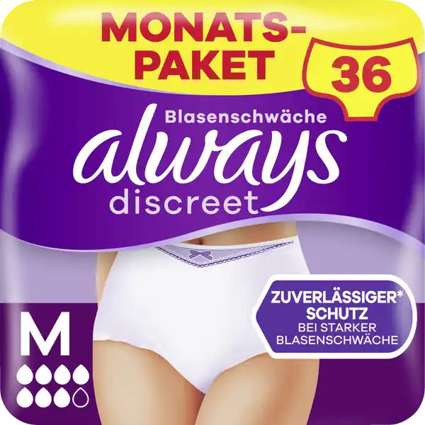 Monatspaket Discreet Inkontinenz Höschen Plus Gr. M