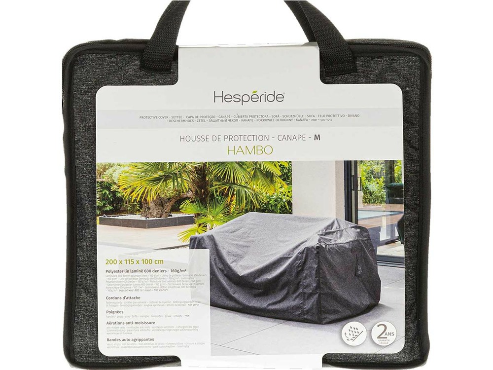 Housse pour canapé hambo m gris - 200 x 115 x 100 cm