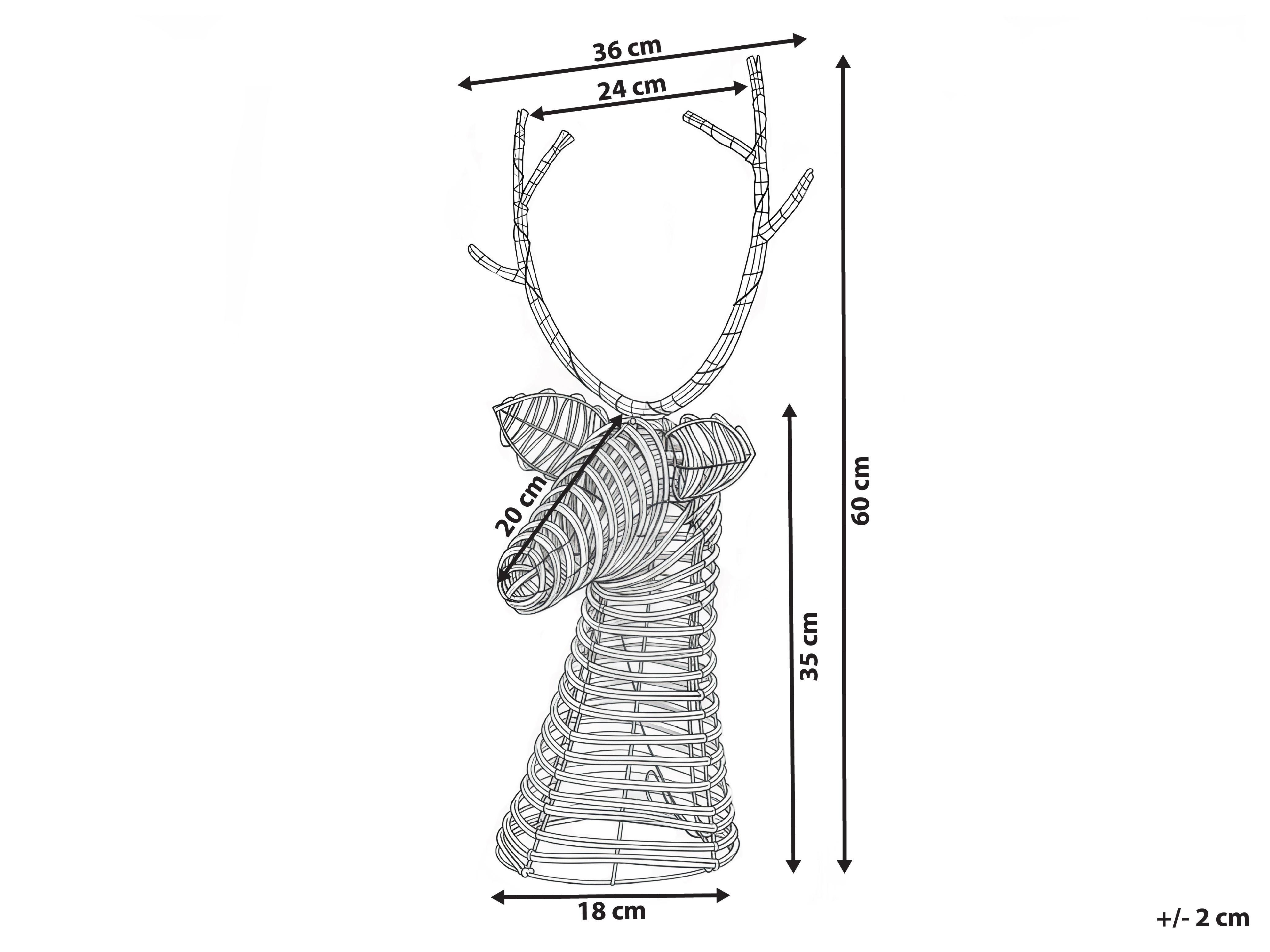 Kerstdecoratie LED DYBESO Rendier 60 cm Donkerbruin