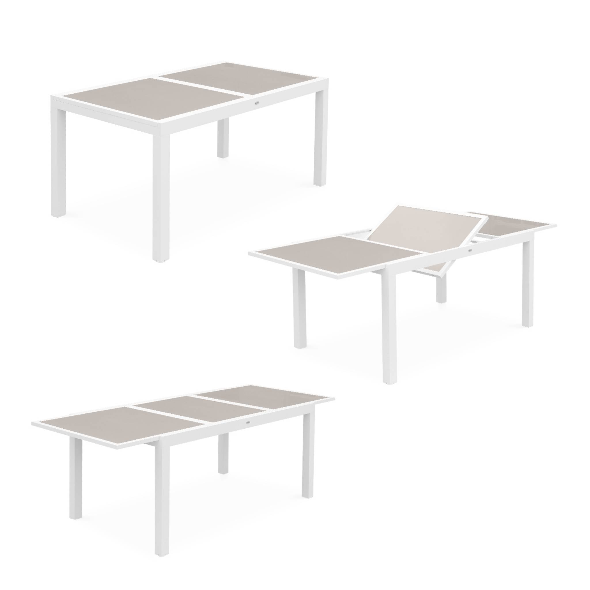 sweeek - Aluminium tuinset 6 plaatsen uitschuifbaar