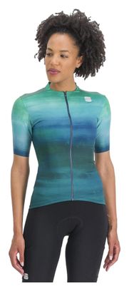 Maillot Manches Courtes Femme Sportful Flow Supergiara Vert/Bleu