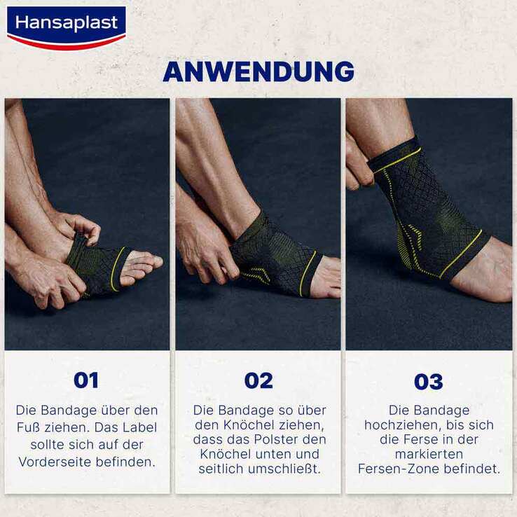 Hansaplast Sport Fußgelenk-Bandage Größe L/XL, 1 St
