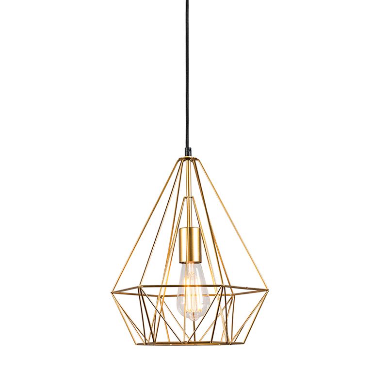 Industriële hanglamp goud draad - Carcass