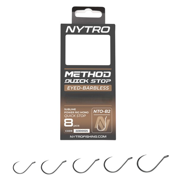 Bas de Ligne Nytro NTO-B2 Barbless Method Quick-Stop Ready Tied Rigs 10cm (8 Pièces)