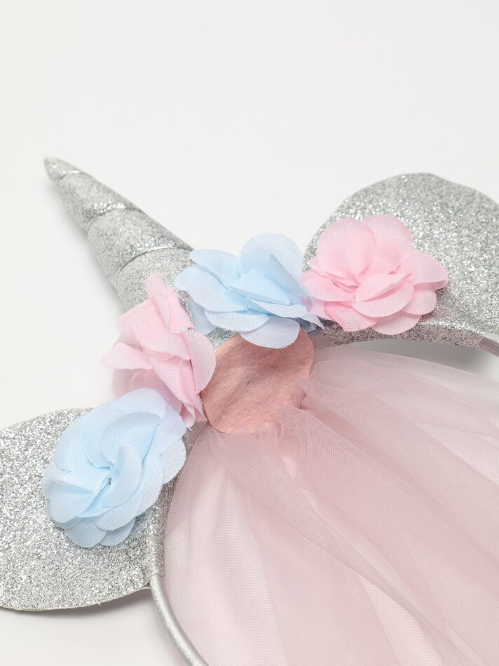 Tiara de unicórnio com véu de tule - Vários modelos