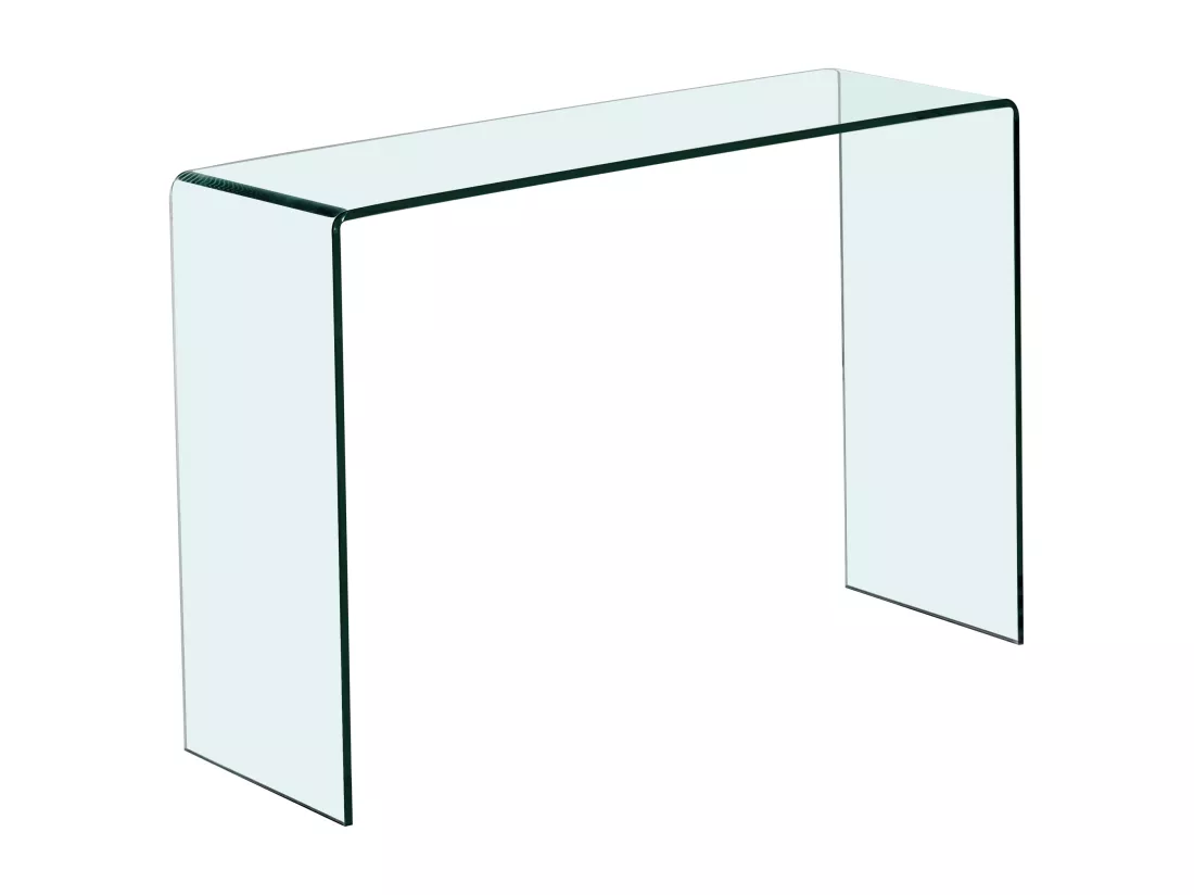 Console en verre trempé courbé - Transparent - ALONZO