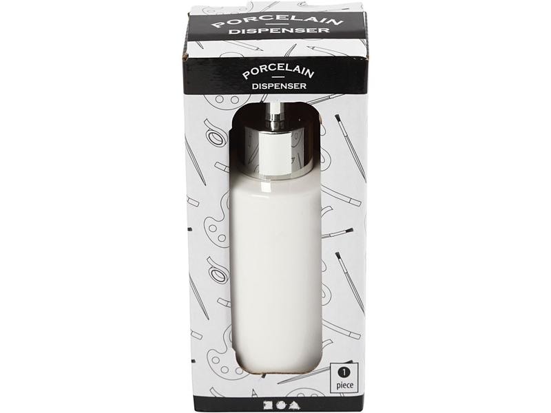 Creativ Company Seifenspender 150 ml, Weiss Zylindrischer Seifenspender