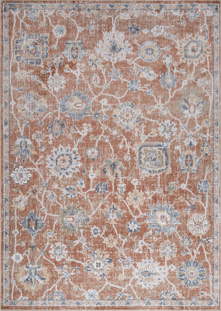 Vintage tapijt, machinewasbaar, terracotta, 200x275 cm, RUBY
