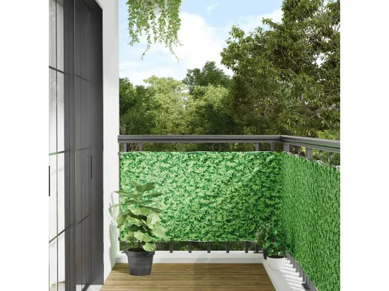 écran d'intimité de balcon aspect de plante vert 600x90 cm PVC