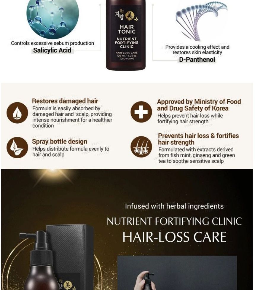 TOSOWOONG - Nutrient Fortifying Clinic Haaruitvalverzorging Haartonicum 120ml