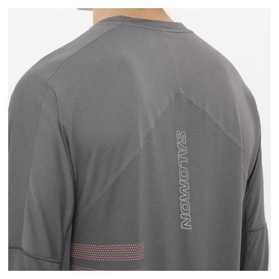 Maillot manches longues Salomon Sense Aero Graphic Gris/Rouge Homme