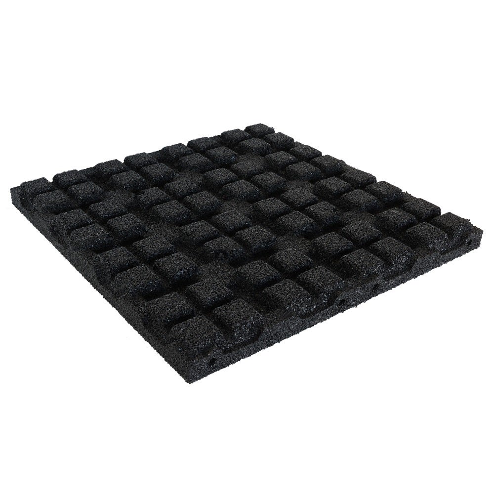 Rubbertegels 45 mm – 1 m2 (4 tegels van elk 50 x 50 cm) – Zwart
