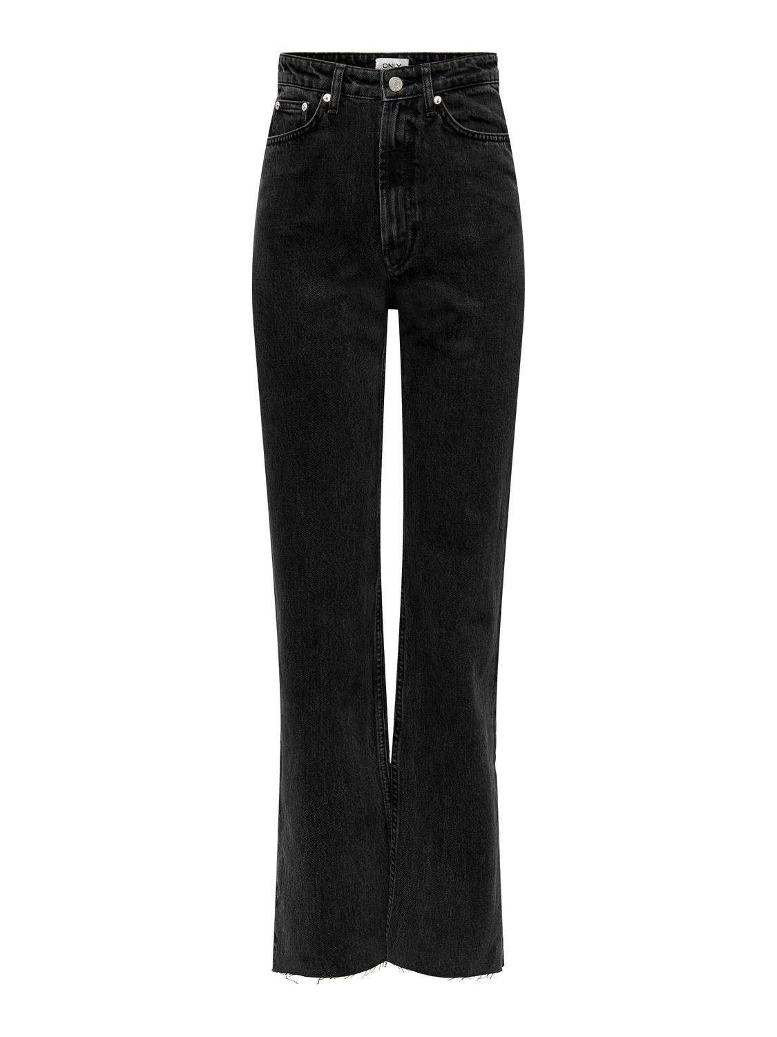 ONLRILEY Hohe Taille Gerade geschnitten Jeans Washed Black