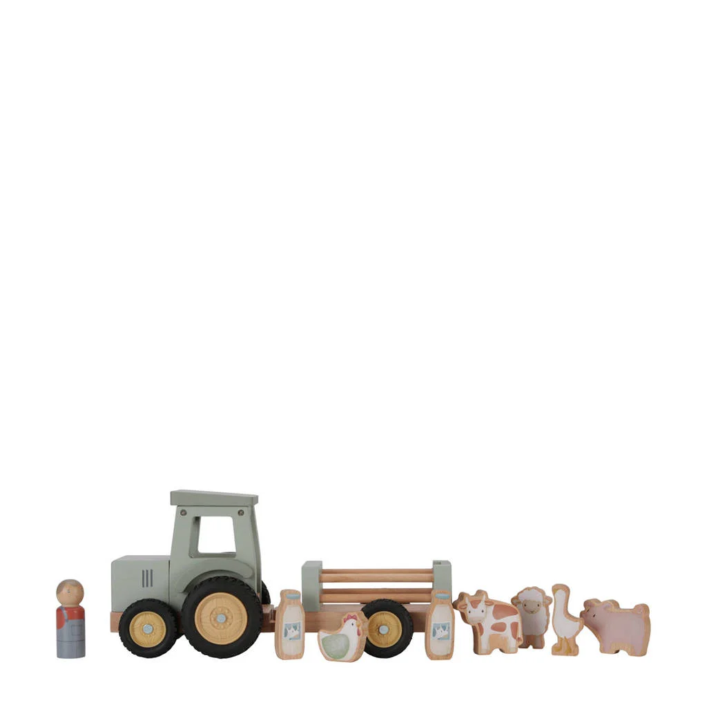 tractor met trailer little farm
