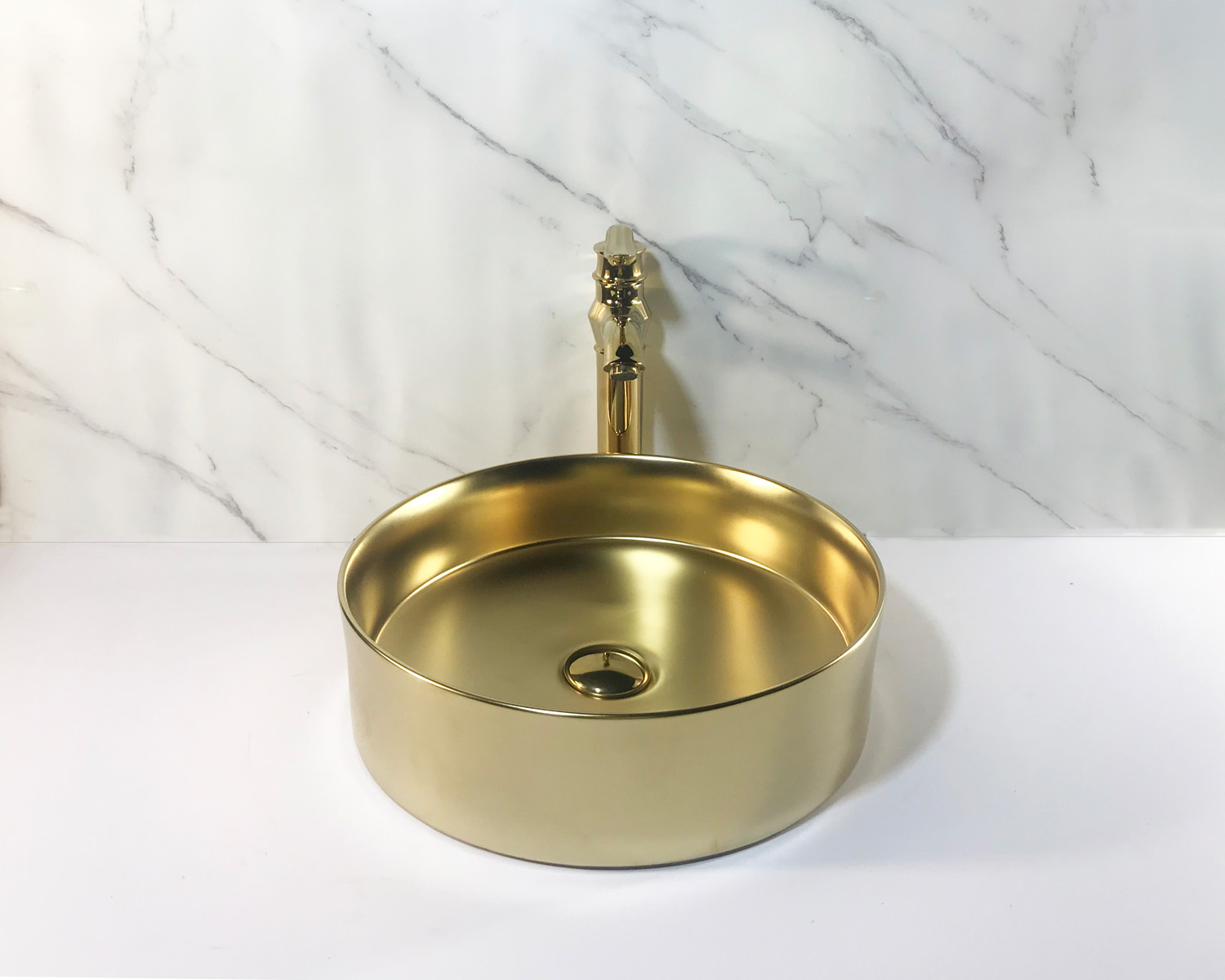 SHOWMODEL: Saniclear Oro waskom mat goud 35x12cm
