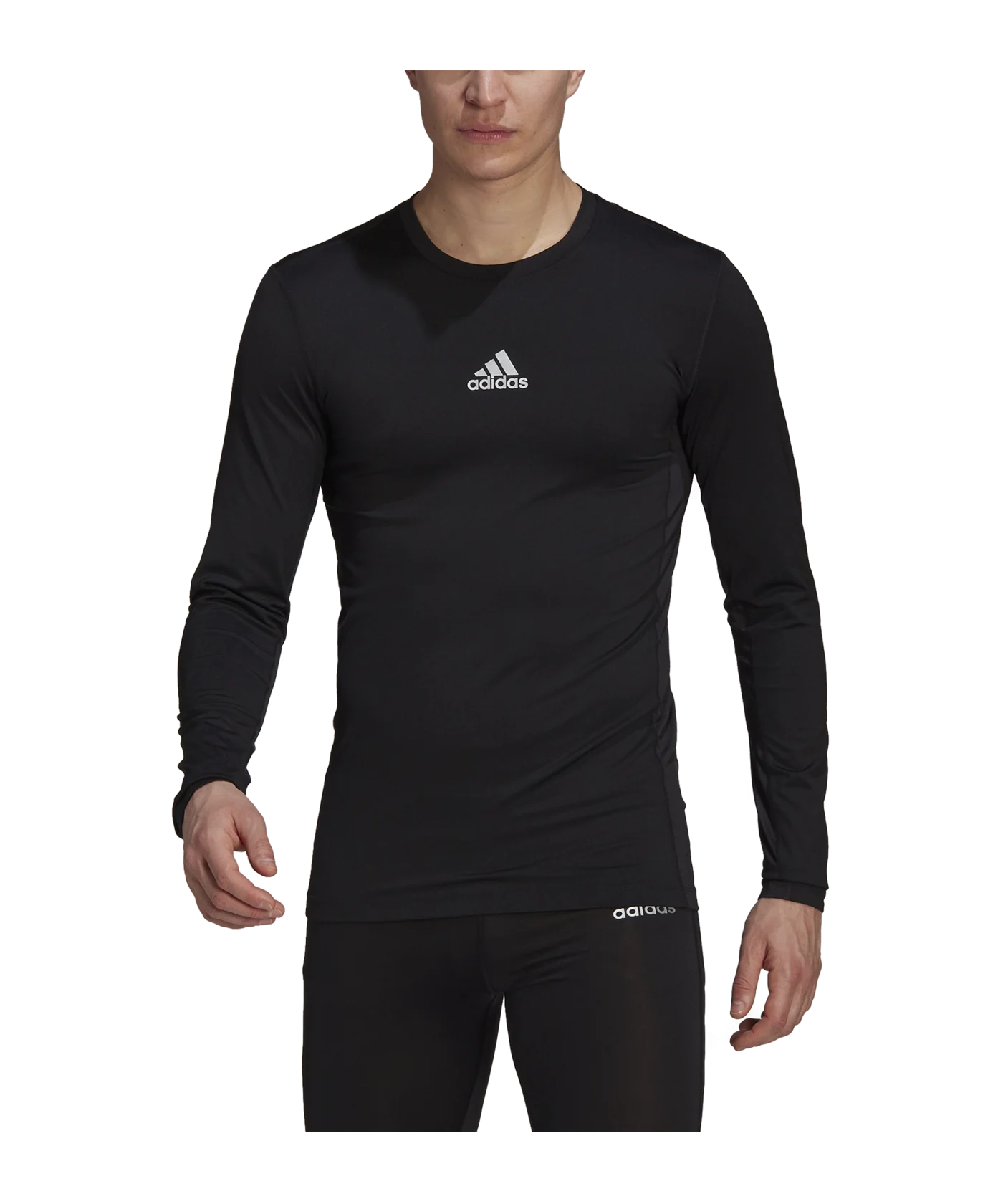 adidas Techfit Shirt langarm Schwarz