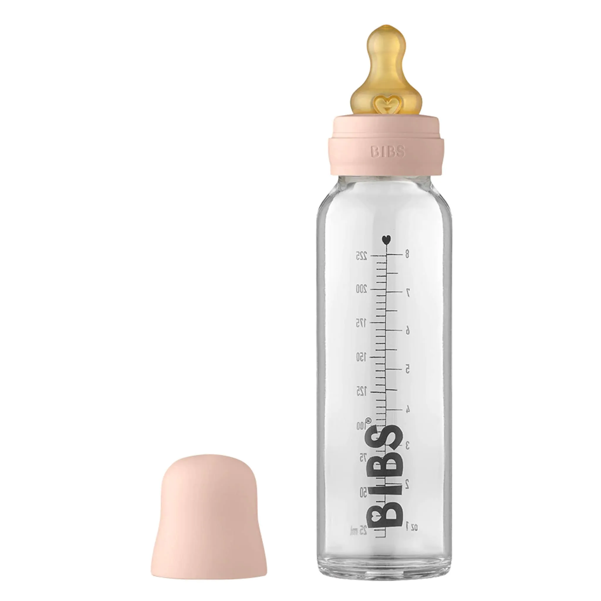 Bibs Bouteille en Verre 225ml - Rose Blush