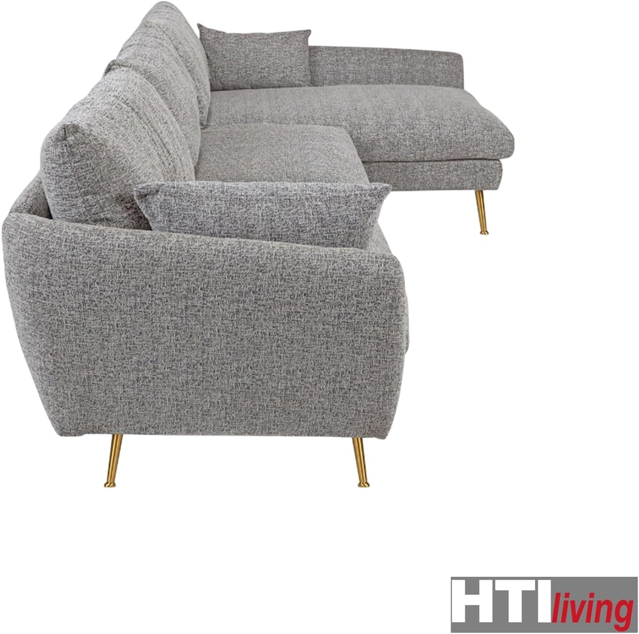 HTI living Modernes Ecksofa mit Ottomane rechts Stil und Komfort für Ihr Wohnzimmer Polsterecke mit Kissen