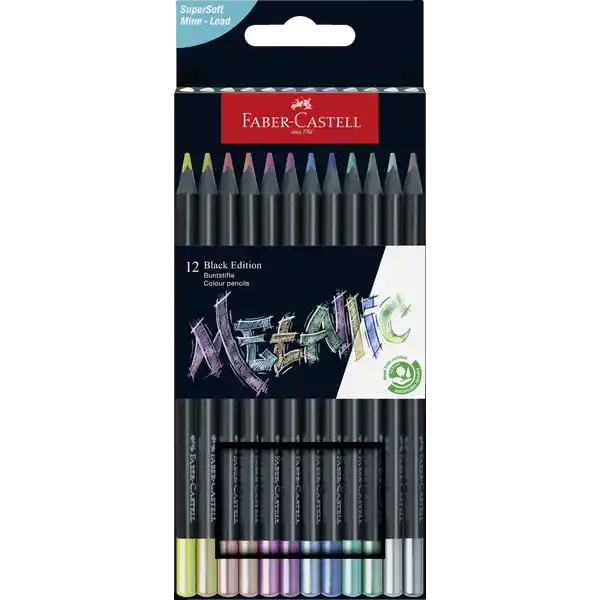 12er Set Black Edition Buntstift, metallic