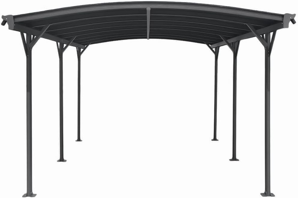 Home Deluxe - Design Carport - FALO, Anthrazit - Maße: 505 x 300 x 226/240 cm - inkl. Montagematerial I Autoüberdachung Garage Unterstand
