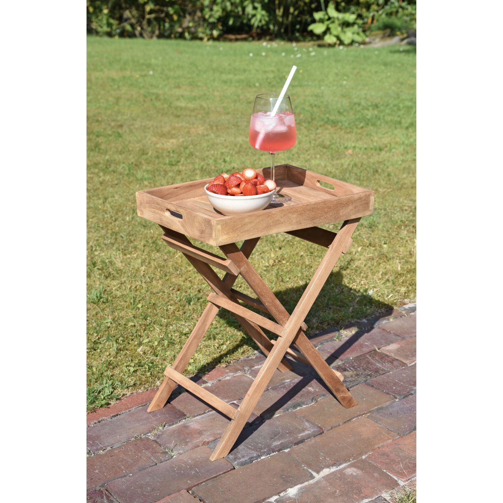 Tablettständer BACAN - Teak massiv - 50 cm hoch