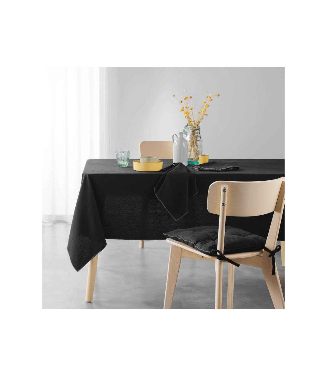 Lot de 3 Serviettes de Table Mistraline 40x40cm Noir