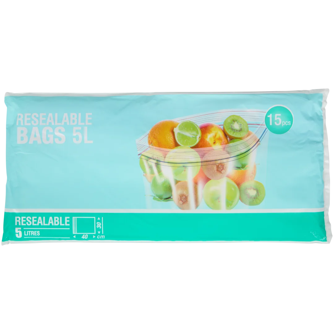 Hersluitbare zakken 5 liter | 15 stuks