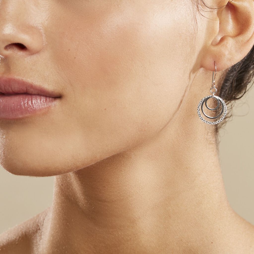 Boucles D'oreilles Pendantes Lilia Argent Blanc
