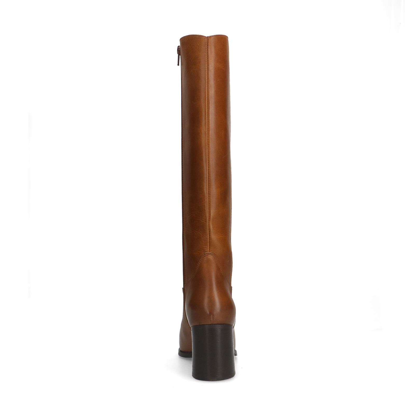 Cognac leren laarzen met hak