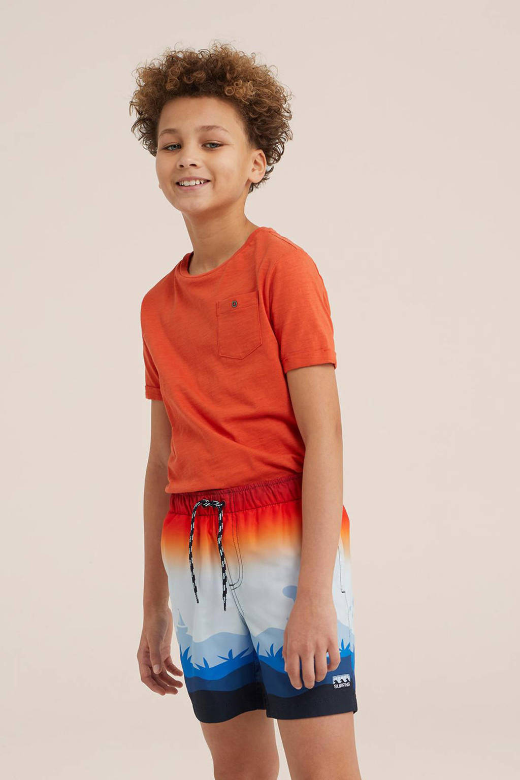 zwemshort rood/blauw/oranje
